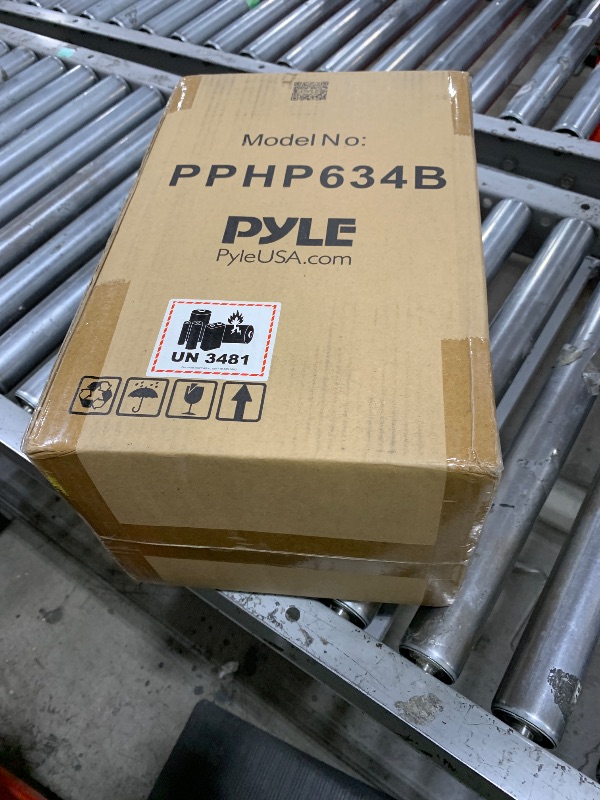 Photo 1 of Pyle 240W Rechargeable Outdoor Bluetooth Speaker Portable PA System w/ 6.5” Subwoofer 1” Tweeter, Microphone In, Party Lights, MP3/USB, Radio, Remote - Pyle PPHP634B