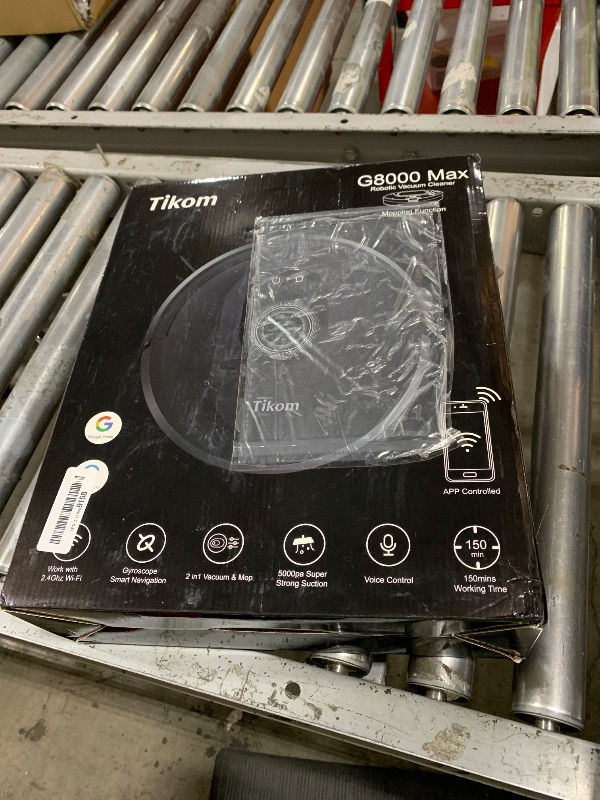 Photo 1 of Tikom Robot Vacuum and Mop Combo, 5000Pa Robotic Vacuum Cleaner, 150 Min Max, App & Remote Control, Ideal for Hard Floor, Carpet, Pet Hair, Self-Charge(G8000 Max)