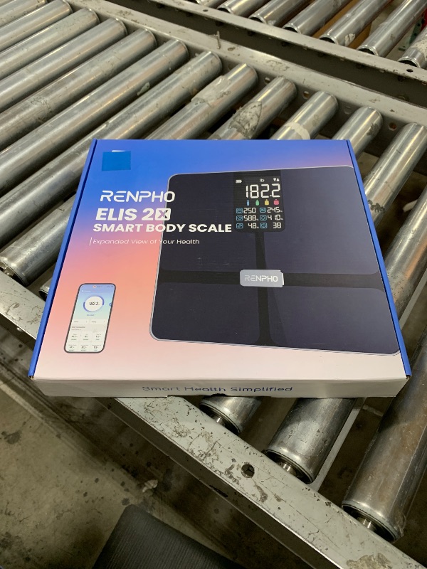 Photo 1 of RENPHO Scale for Body Weight, Smart Scale with BMI, Body Fat, Muscle Mass, Bluetooth, 13 Metrics with Large VA Display, Support App Connection, Black, Elis 2X