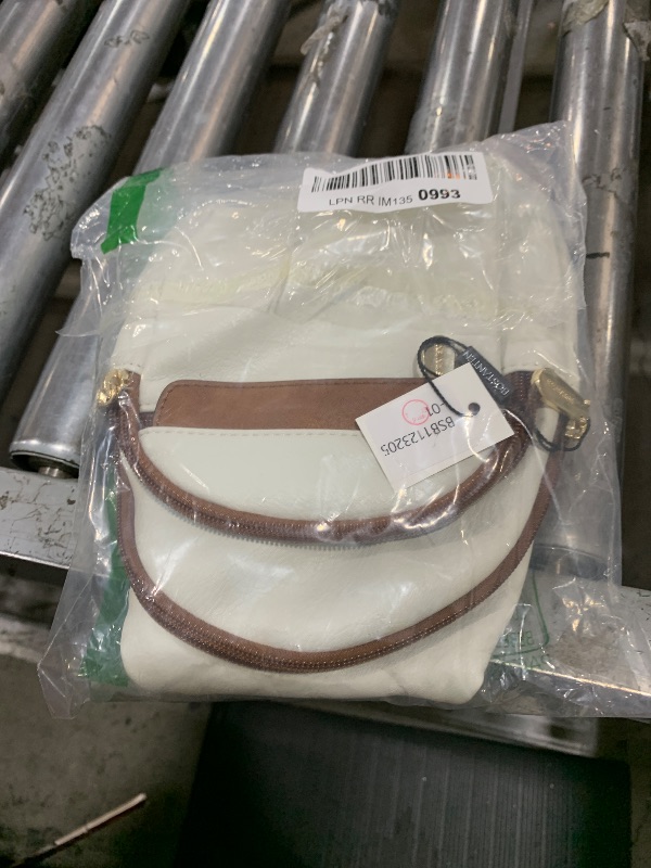 Photo 1 of BOSTANTEN Small Sling Bag for Women Leather Crossbody Bags Fanny Pack Chest Bag for Travel, Beige