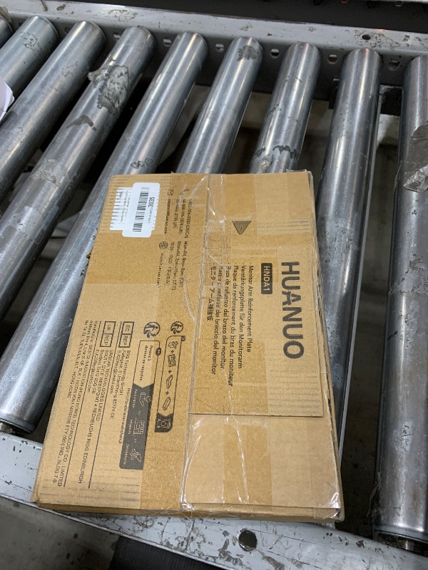 Photo 1 of HUANUO Steel Monitor Mount Reinforcement Plate for Thin, Glass and Other Fragile Tabletop, Steel Bracket Plate Fits Most Monitor Stand C Clamp Installation