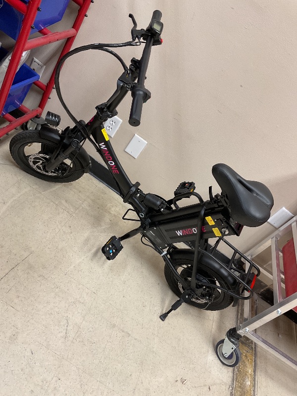 Photo 1 of Windone S14 Electric Bike for Adults, Dual Shock Absorbers Ebike, Max 19MPH Speed & 28 Miles Range (PAS), 500W Peak Motor and Lightweight & Portable, 14" Foldable E Bike for Adults and Teens