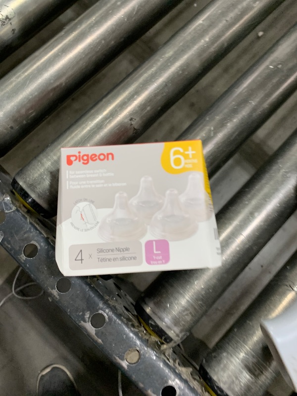 Photo 1 of Pigeon Silicone Nipple (L) with Latch-On Line, Natural Feel, 6+ Months, 4 Counts
