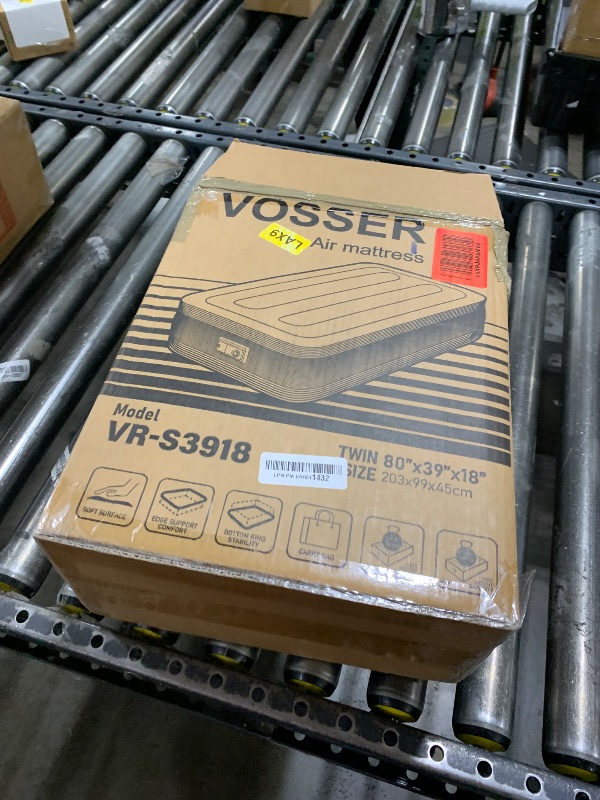 Photo 1 of VOSSER Twin Air Mattress with Built in Pump Raised,18''Inflatable Mattress of Upgraded Vertical Beams,Self Inflatable Blow Up Mattress in 3 Mins,Flocked Top Airbed with Carry Bag for Home,Camping