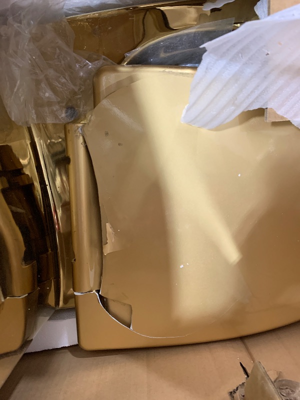 Photo 1 of Fine Fixtures Dual-Flush Elongated One-Piece Toilet with High Efficiency Flush in Shiny Gold