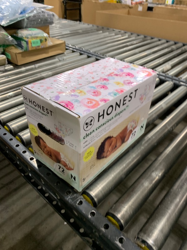 Photo 1 of The Honest Company Clean Conscious Diapers for Delicate Skin | Up to 100% Leakproof | Hypoallergenic, Fragrance Free | Girl Prints | Club Box, Size Newborn, 72 Count (Prints May Vary)