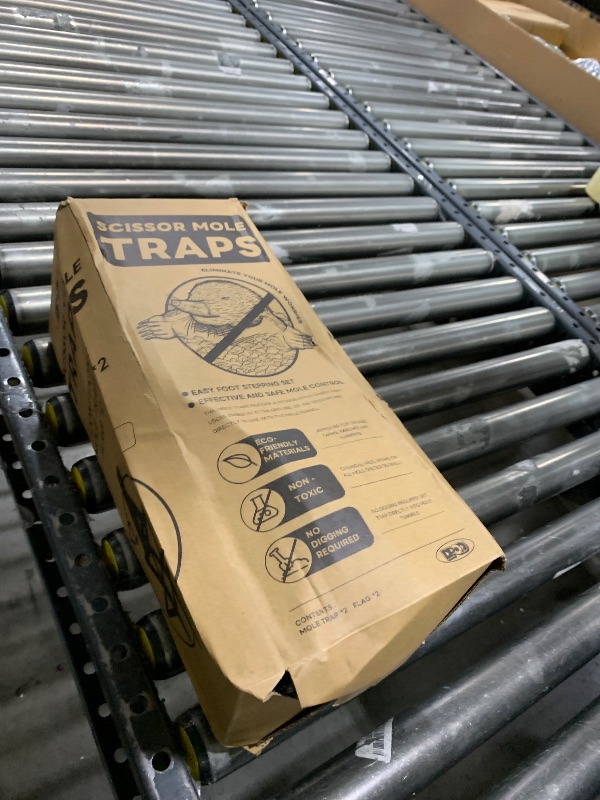 Photo 1 of Mole Traps 2 Pack, Scissor Mole Trap That Kill Best?Mole Traps for Lawns Ground?Easy Step Mole Eliminator?Black Coated