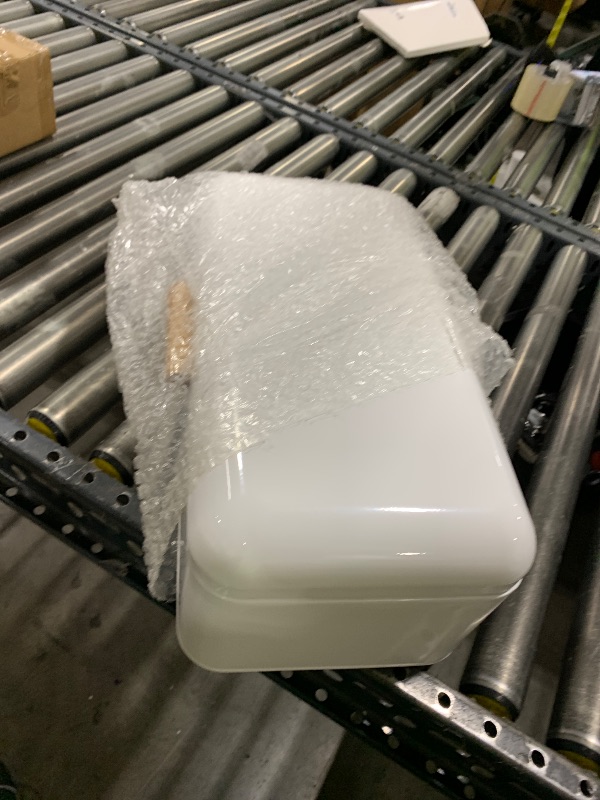 Photo 1 of SOTECH Large White Bread Box with Lid,Farmhouse Bread Box in White Metal Extra Large Bread Storage Container for Kitchen Countertop and Room Decor