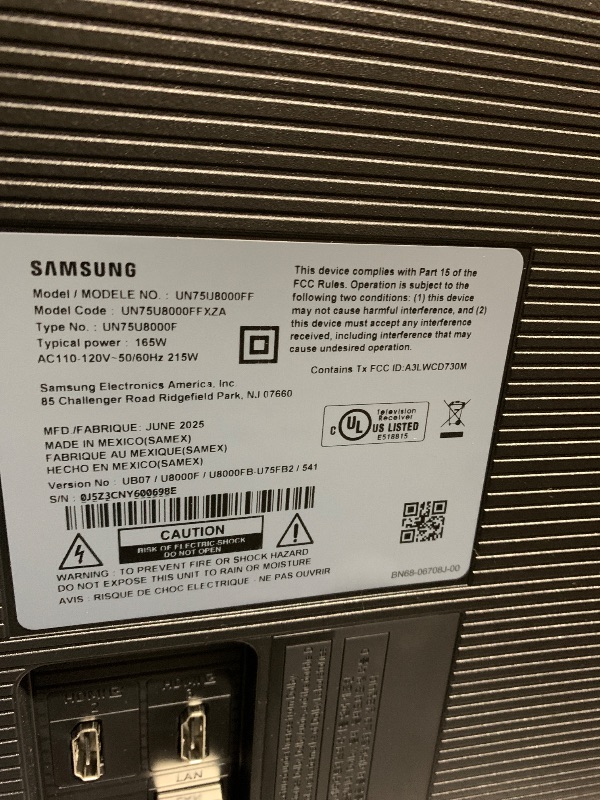 Photo 1 of Samsung 75-Inch Class Crystal UHD U8000F 4K Smart TV (2025 Model) Endless Free Content, Crystal Processor 4K, MetalStream Design, Knox Security, Alexa Built-in887276948959

