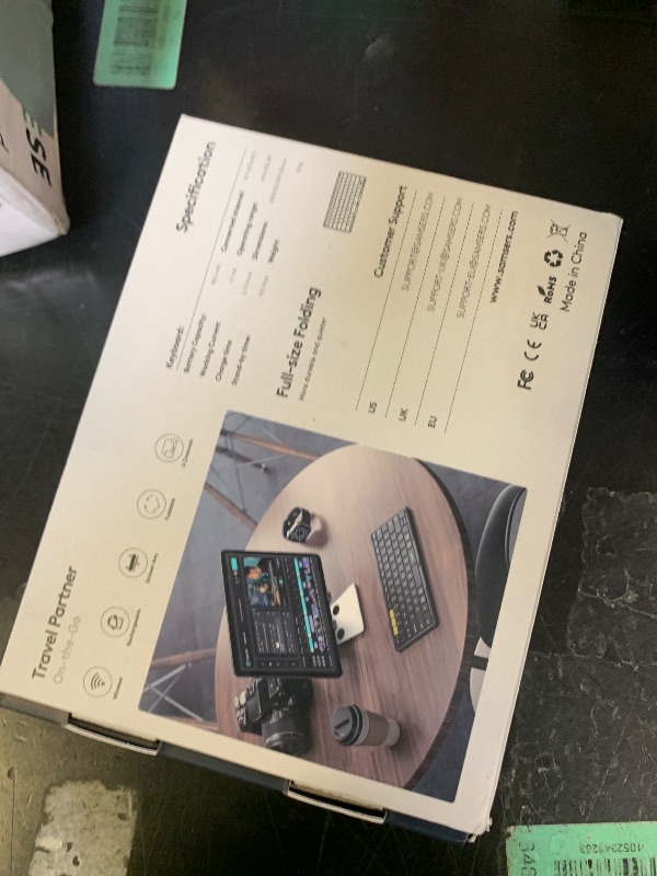 Photo 1 of Samsers Full-Size Foldable Bluetooth Keyboard, KF08S Wireless Folding Keyboards with PU Leather Cover, Portable Travel for iPhone iPad Smartphone Tablet Laptop, Android Windows Mac OS, Black