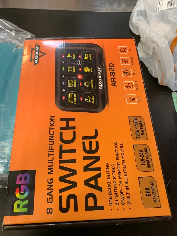 Photo 1 of Auxbeam 8 Gang Switch Panel AR-820 Bluetooth RGB Switch Pod Automatic Dimmable Multifunction Switch w/Toggle Momentary Pulsed Control Panel for UTV ATV Truck Car RV Boat Waterproof 3 Years Warranty