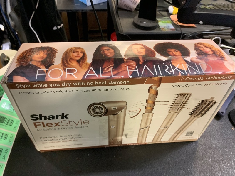 Photo 1 of Shark FlexStyle Air Styling & Drying System, Powerful Hair Dryer Brush & Multi-Styler with Auto-Wrap Curlers, Paddle Brush, Oval Brush, Concentrator Attachment, Stone, HD430