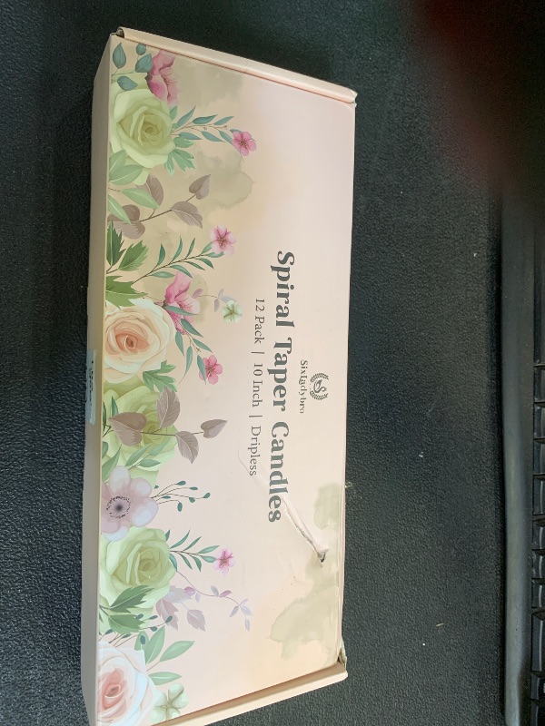 Photo 1 of 10 Inch Cream Spiral Taper Candles for Home Decoration, 12 Pack Candy-Color Candlesticks for Dinner Party Wedding Holiday