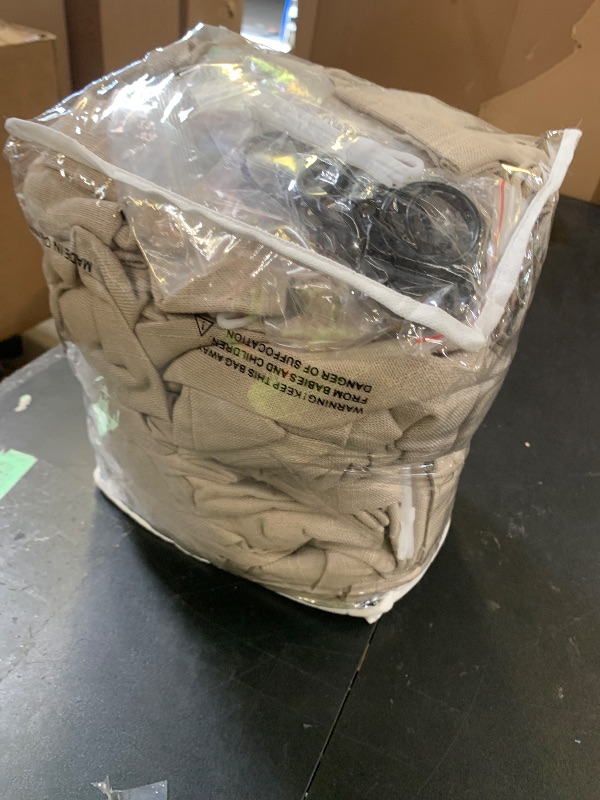 Photo 1 of 100 Inch Width 102 Inch Long Curtains Extra Wide Pinch Pleat Linen Curtains for Living Room Beige Tan Oatmeal Light Filtering Privacy Pleated Hooks Rings Back Tab for Sliding Glass Door 1 Panel