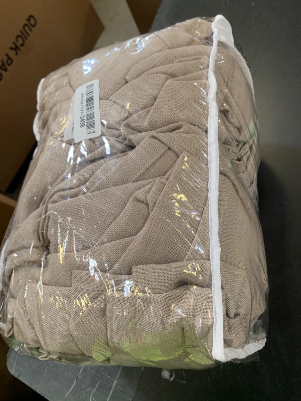 Photo 1 of 100 Inch Width 102 Inch Long Curtains Extra Wide Pinch Pleat Linen Curtains for Living Room Beige Tan Oatmeal Light Filtering Privacy Pleated Hooks Rings Back Tab for Sliding Glass Door 1 Panel