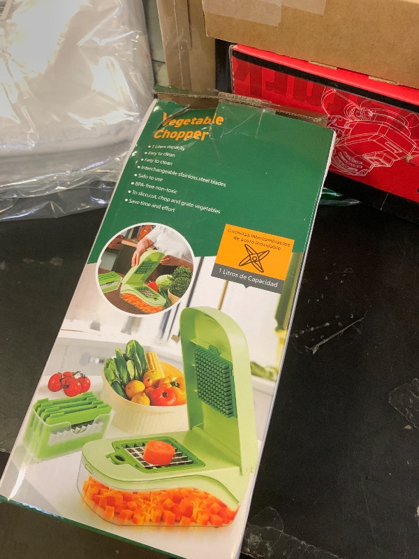 Photo 1 of 10-in-1 Vegetable Chopper | Multifunctional Food Chopper with 8 Blades & Container for Quick Slicing, Dicing & Salad Prep