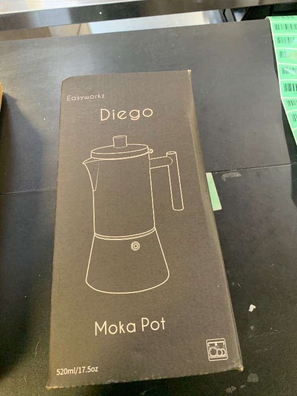 Photo 1 of Easyworkz Diego Stovetop Espresso Maker Stainless Steel Italian Coffee Machine Maker 12Cup 17.5 oz Moka Pot Induction Espresso Pot - Matte Black