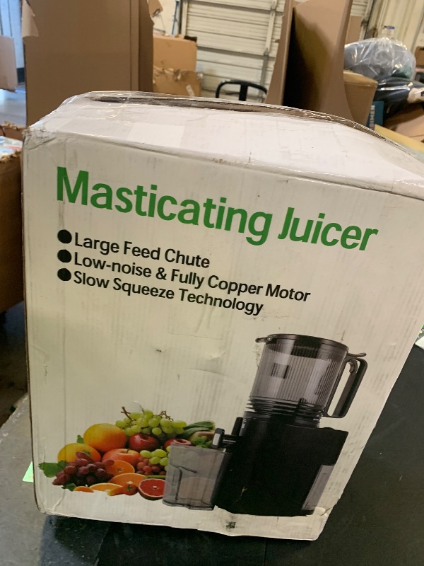 Photo 1 of Cold Press Juicer, 5.5inch Wide Feed Chute Juicer Machine, Slow Masticating Juicer for Whole Vegetables & Fruits, Black