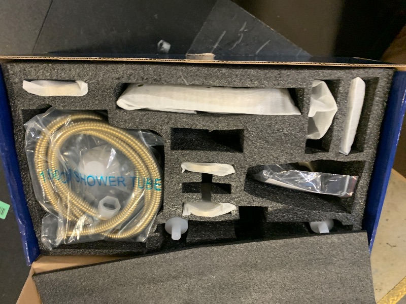 Photo 1 of 2 Handle Shower Faucet Shower System Complete 2 in 1 Shower Combo Set with Handheld Showerhead Shower Trim Kit Two Handle Shower Fixtures Brushed Gold