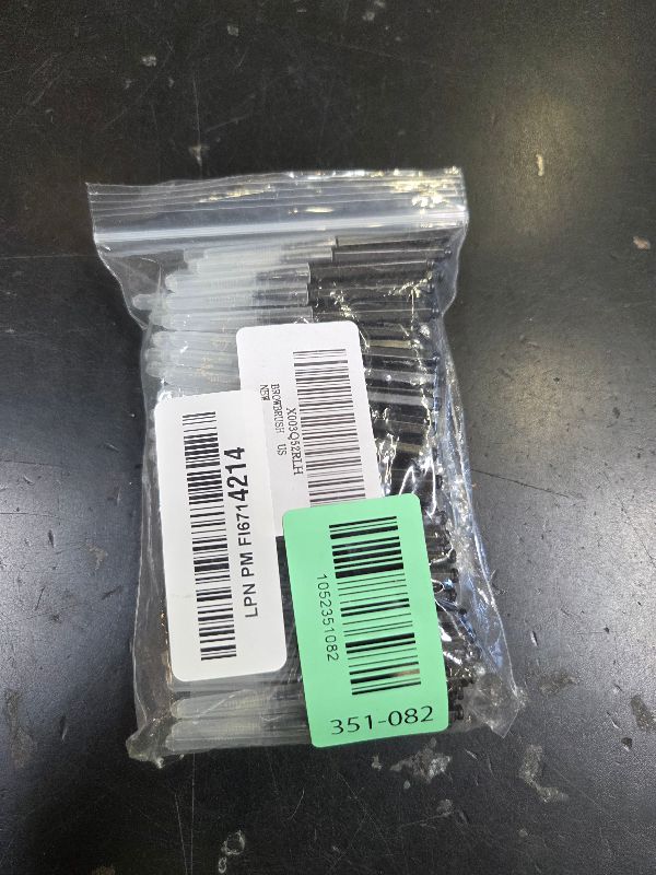 Photo 1 of 100 Pcs Micro Eyebrow Brush with Cap, Spoolie Lash Comb, Lift Tools for Brow & Eyelash Extensions, Lamination (Black)