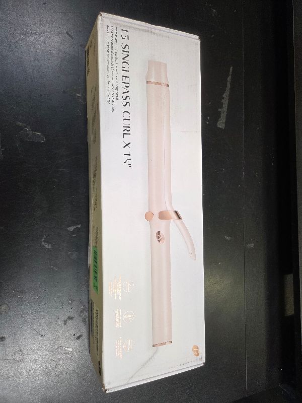 Photo 1 of T3 SinglePass Curl X Extra-Long Barrel Curling Iron with 9 Heat Settings and Ceramic Barrel for Fast Styling and Lasting Results on All Hair Types