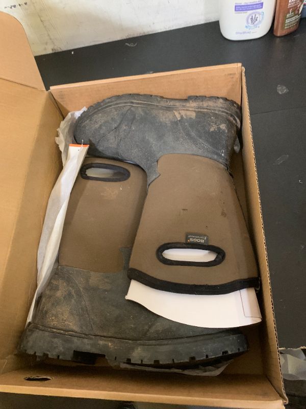 Photo 1 of Bogs Men's Roper Waterproof Insulated Winter Rain Boot, Black/Brown, 7 M