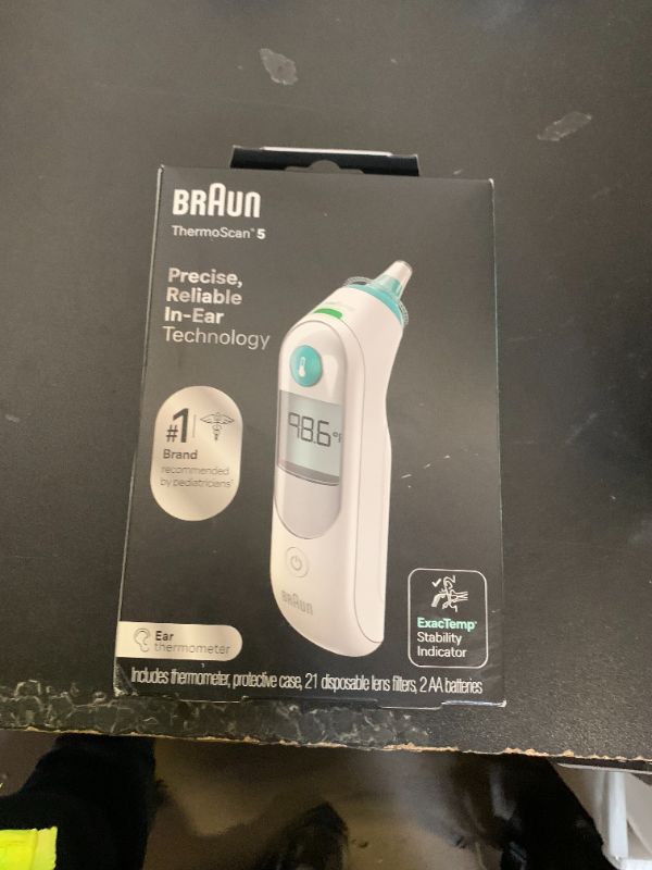 Photo 1 of Braun ThermoScan 5 Ear Thermometer - ExacTemp Stability Indicator for Professional Accuracy, Digital Display, Baby and Infant Friendly, No.1 Brand Recommended by Pediatricians