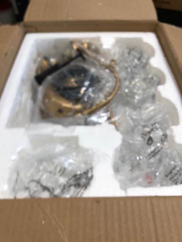 Photo 1 of Montex Vintage Pendant Light Fixture 3/5 Lights Gold Brass Vintage Chandelier Crystal Glass Shade Brass Pendant, 4 Light Bulbs are Included (Large)