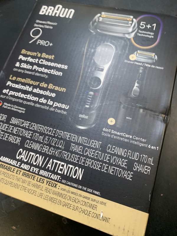 Photo 1 of Braun Series 9 PRO+ Electric Shaver, Pro SensoAdapt, 6in1 SmartCare Center, Wet & Dry Razor, 9660CCPS, Black