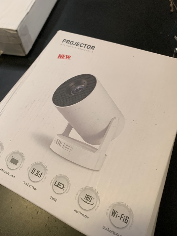 Photo 1 of Mini Projector with WiFi and Bluetooth, Smart Portable Projector with 4K Support, 5w Sound Base Speaker, 260 ANSI, 210° Rotation, Auto Keystone Correction for Home Bedroom Outdoor, HY300 Plus