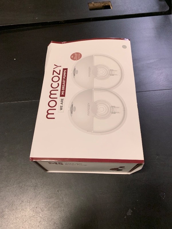 Photo 1 of Momcozy M5 Smart APP Controlled Wearable Breast Pump, Hands-Free Wireless Electric Pump, 3 Modes 9 Suction Levels, BPA-Free, Portable Lightweight, 24mm Flange, 2-Pack Quill Gray