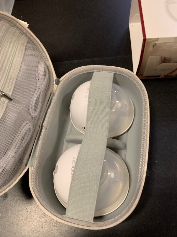 Photo 1 of Momcozy M5 Smart APP Controlled Wearable Breast Pump, Hands-Free Wireless Electric Pump, 3 Modes 9 Suction Levels, BPA-Free, Portable Lightweight, 24mm Flange, 2-Pack Quill Gray