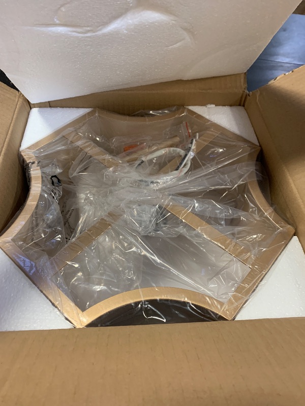 Photo 1 of Modern Gold 3-Light Ceiling Light Fixture, Metal Industrial Semi Flush Mount Close to Ceiling Light, Farmhouse Light Fixtures Ceiling Mount, Geometry Chandelier for Kitchen, Dining Room, Hallway