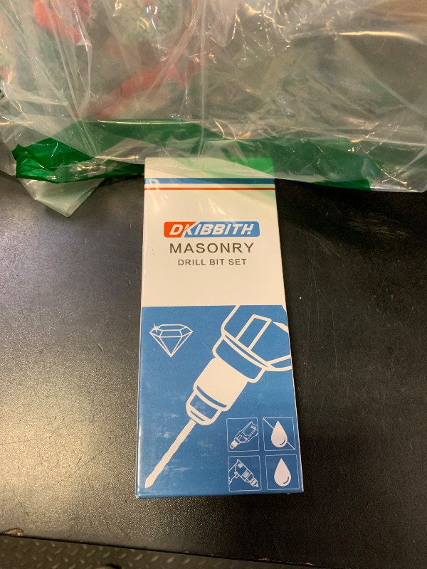 Photo 1 of 10-Piece Masonry Drill Bit Set for Concrete Tile Glass Ceramic Brick,1/8 to 1/2 Inch Drilling Bits with Triangle Handle,Tungsten Steel Alloy Tip.?Black?