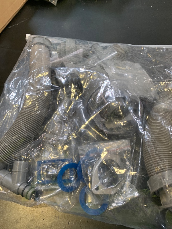 Photo 1 of **PARTIAL SET--**QruiLanTu Garbage Disposal Drain Kit, Kitchen Sink P-Trap 1 1/2, Space Saving, Visible, Clog Resistant, Odor Resistant, Easy to Clean Double Sink Drain