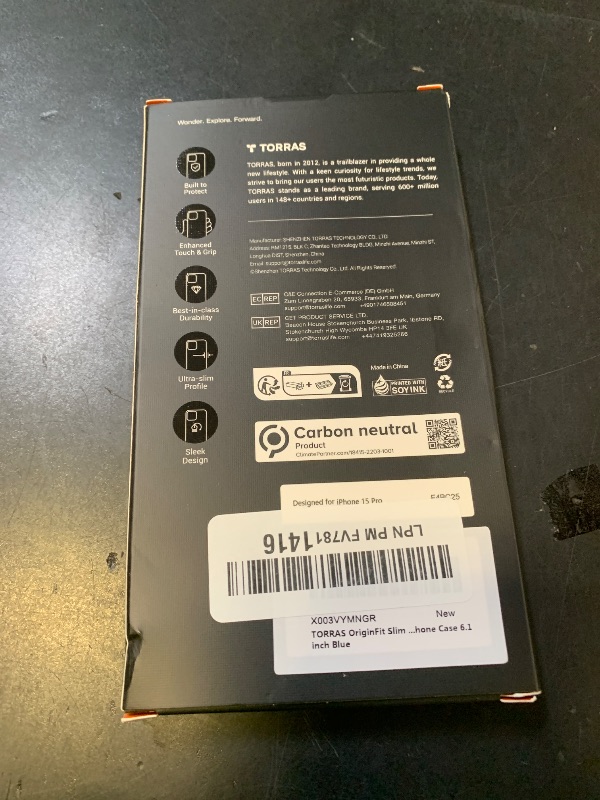 Photo 1 of TORRAS Slim-Fit Designed for iPhone 15 Pro Case, Ultra Thin 15 Pro Phone Case, Velvety Feel, Lightweight Anti-Scratch Matte Hard iPhone 15 Pro Case 6.1 inch, Blue