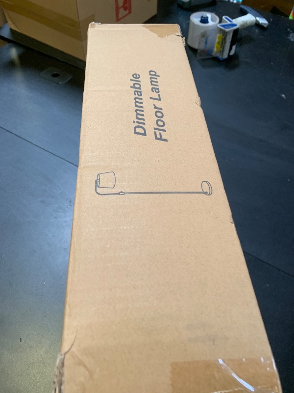 Photo 1 of ?Upgraded? Dimmable Floor Lamp, 1000 Lumens LED Edison Bulb Included, Arc Floor Lamps for Living Room Modern Standing Lamp with Linen Shade, Tall Lamp for Bedroom Office Dining Room- Black