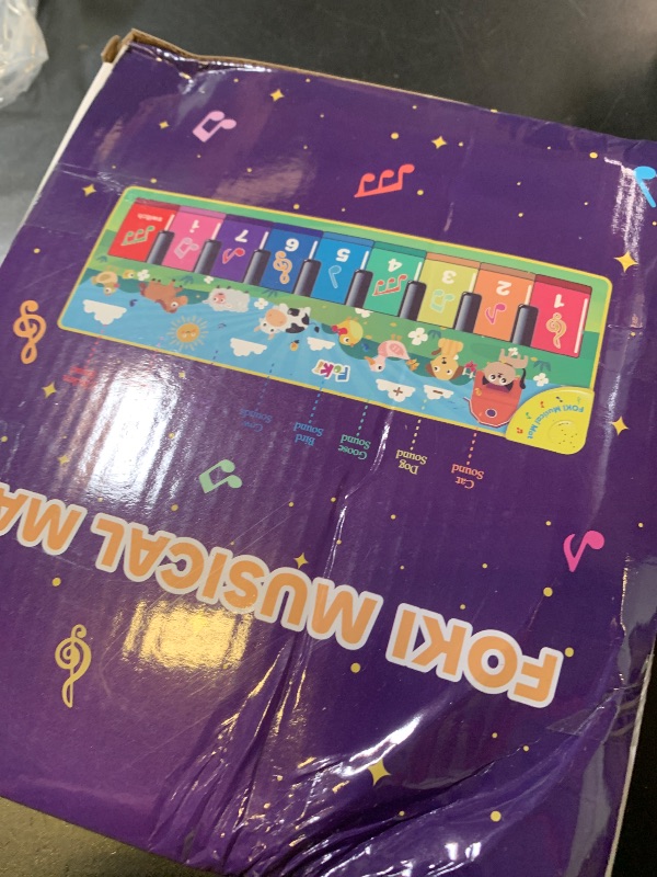 Photo 1 of FOKI Floor Piano Mat for Toddlers, Sensory Educational Dancing Musical Keyboard Carpet Toy, Animal Sounds Touch Playmat Blanket, for 1 to 5 Years Old Boy and Girl