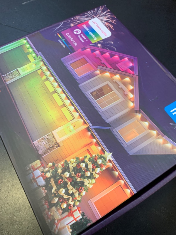 Photo 1 of POOFZY Permanent Outdoor Lights for House,200ft RGB+IC Smart Outdoor Decor, 50 Scene Modes,App/Remote Control,for Christmas,Super Bowl,V-Day,Thanksgiving,Daily & Holiday Party Decor