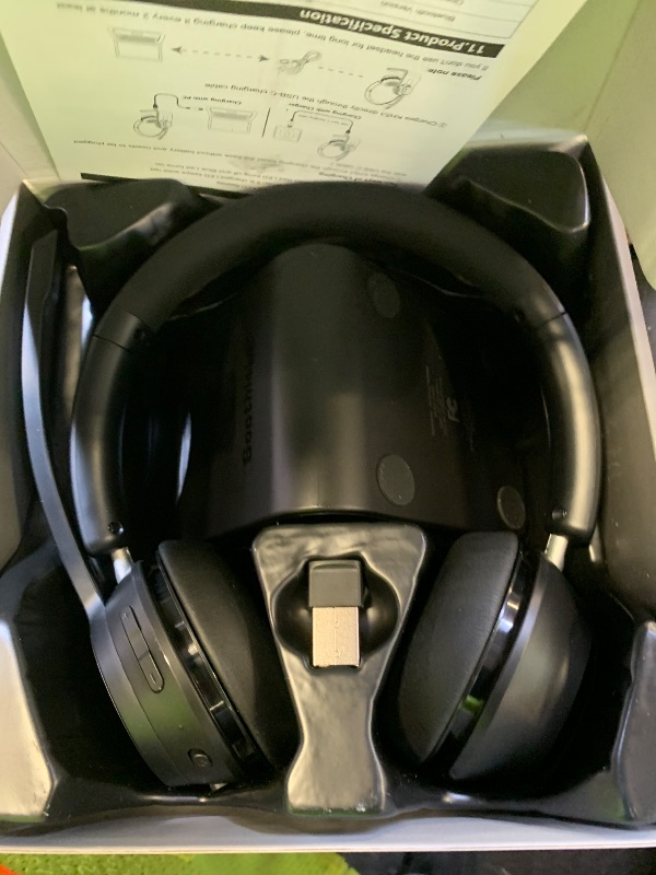 Photo 1 of (Upgraded Version) Wireless Headset, Bluetooth Headset with Noise Cancelling Microphone, Best Headphones with Mic Mute & USB Dongle for PC/Computer/Laptop/Cell Phones/Remote Work/Call Center