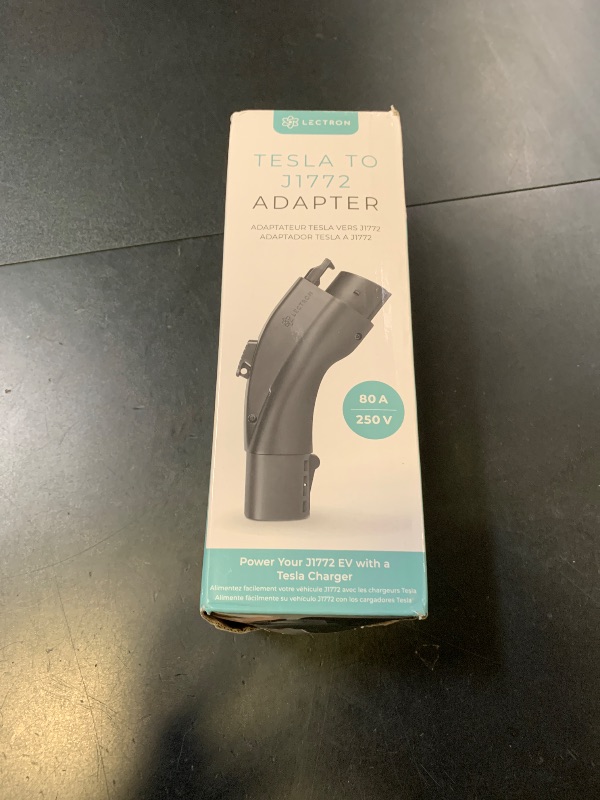 Photo 1 of Lectron NACS to J1772 EV Charging Adapter - Compatible with Tesla Wall Connectors, Destination Chargers, & Mobile Connectors (80A, 240V) - for J1772 Electric Vehicles - UL 2252 Certified (Black)