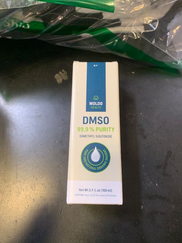 Photo 1 of WoldoHealth DMSO 99.9% Pharmaceutical Grade 3.38 oz - FT-IR Verified Dimethyl Sulfoxide, Low Odor Solvent in Glass Bottle with Precision Dropper