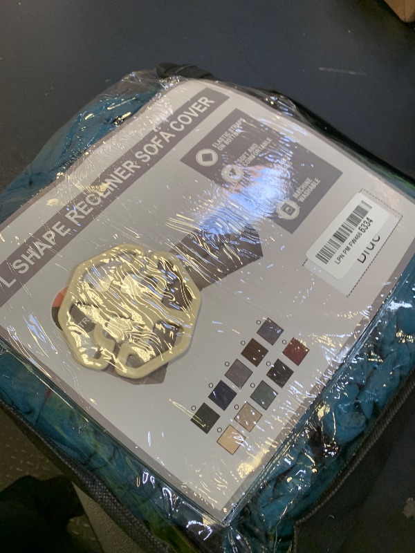 Photo 1 of Peryiter 7 Pcs L Shape Sectional Recliner Sofa Covers 5 Seat Sectional Couch Covers Milk Silk Velvet Stretch Reclining Sofa Slipcover Furniture Protector for Living Room(Peacock Blue,Milk Silk)