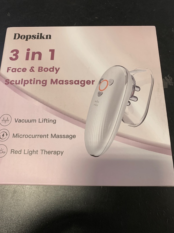 Photo 1 of Dopsikn Body Sculpting Machine with Red Light Therapy for Face & Body, Cupping Therapy, Electric Cellulite Massage Tool with 2 Cups, Gift for Women, White