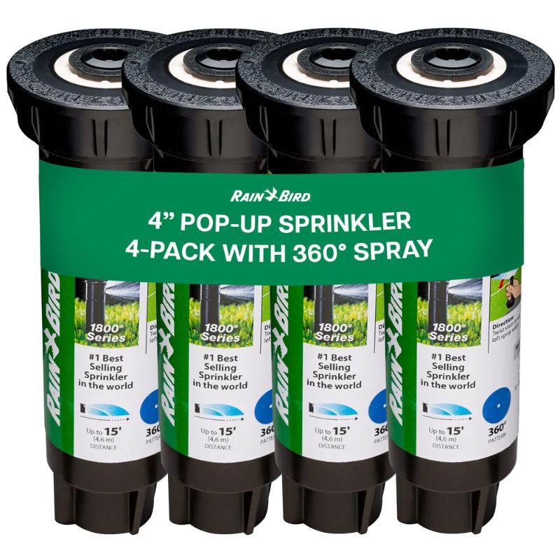 Photo 1 of Rain Bird 1804APPR25 Pressure Regulating (PRS) Professional Pop-Up Sprinkler, Adjustable 0° to 360° Pattern, 8' - 15' Spray Distance, 4" Pop-up Height