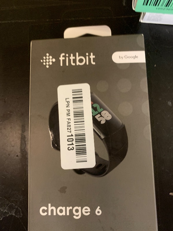 Photo 1 of Fitbit Charge 6 Fitness Tracker with Google apps, Heart Rate on Exercise Equipment, 6-Months Premium Membership Included, GPS, Health Tools and More, Obsidian/Black, One Size (S & L Bands Included)