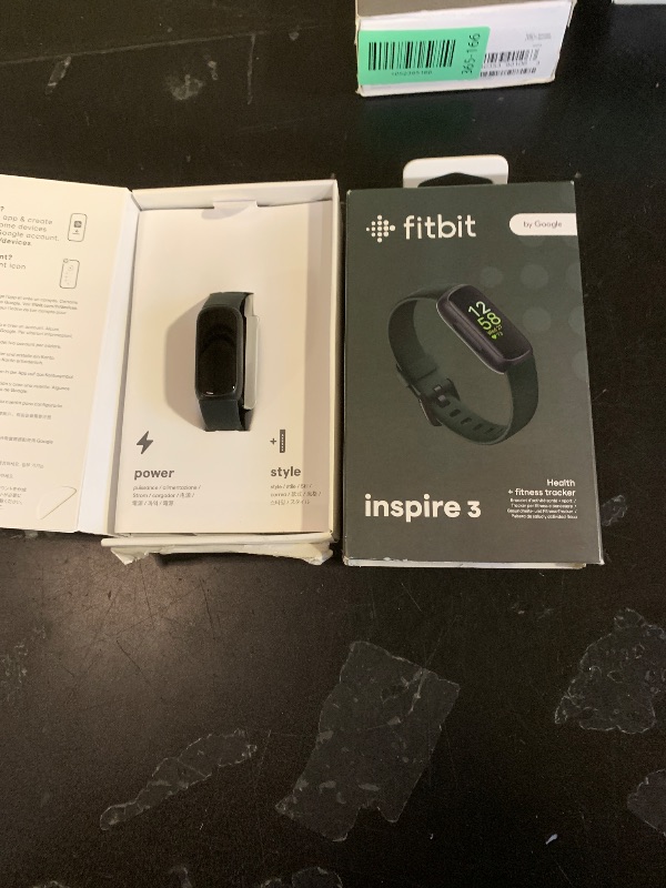 Photo 1 of Fitbit Inspire 3 Health &-Fitness-Tracker with Stress Management, Workout Intensity, Sleep Tracking, 24/7 Heart Rate and more, Midnight Zen/Black One Size (S & L Bands Included)