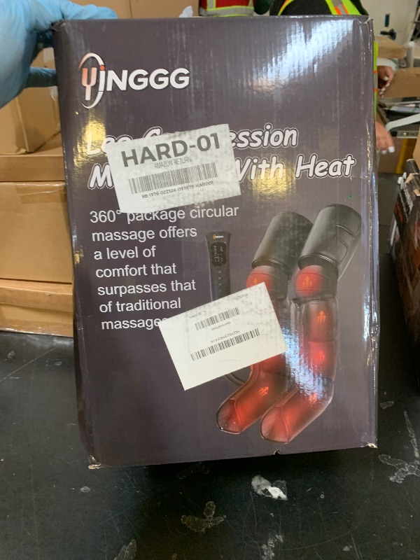 Photo 1 of YINGGG Air Compression Leg Massager with Heat - Foot and Calf Massage Sleeve with 3 Heat&6 Intensities&6 Modes, Compression Boots for Circulation and Pain Relief-M
