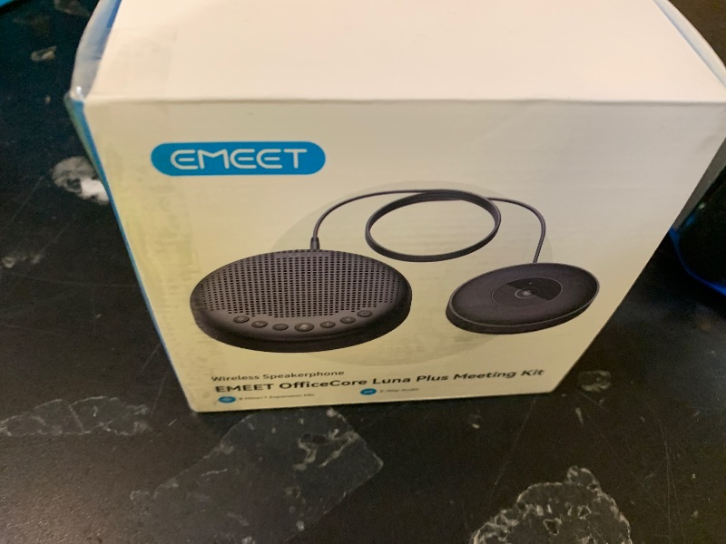 Photo 1 of EMEET Conference Speaker and Microphone w/8+1 Mics, 360° Voice Pickup, Noise Reduce, Bluetooth/USB/Dongle Speakerphone for 14 People w/Daisy Chain for 25, Compatible w/Leading Platforms, 2025 Version
