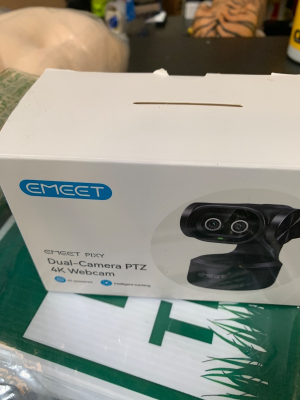 Photo 1 of EMEET PIXY Dual-Camera AI-Powered PTZ Camera 4K, AI Tracking, PDAF&AI Autofocus 0.2s, 1/2.55'' Sony Sensor, 3 Mics, Presets, Gesture Control, 4K Webcam for Streaming and OBS/Twitch/Switch 2 Compatible